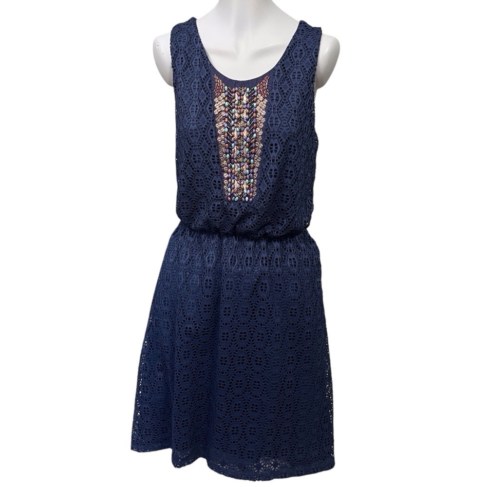 Maurice’s‎ Navy Blue Sleeveless Beaded Dress Size Small